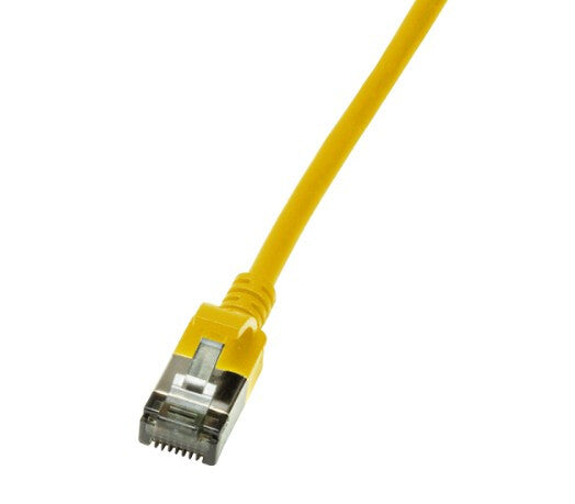 LogiLink Slim U/FTP câble de réseau Jaune 0,5 m Cat6a U/FTP (STP)