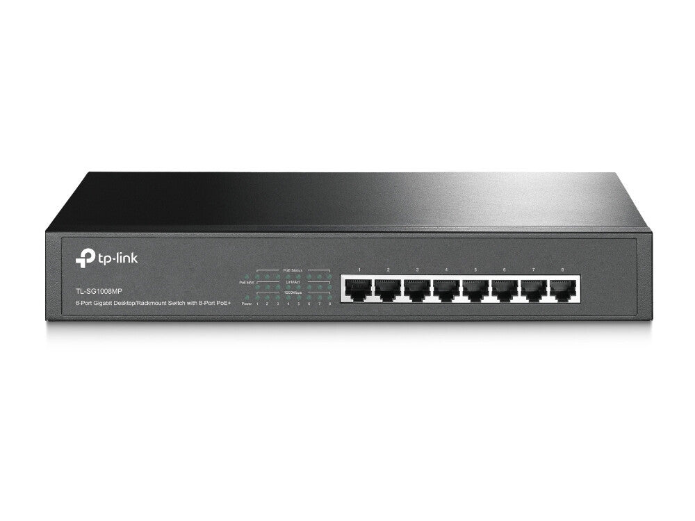 TP-Link TL-SG1008MP commutateur réseau Non-géré Gigabit Ethernet (10/100/1000) Connexion Ethernet, supportant l'alimentation via ce port (PoE) Noir