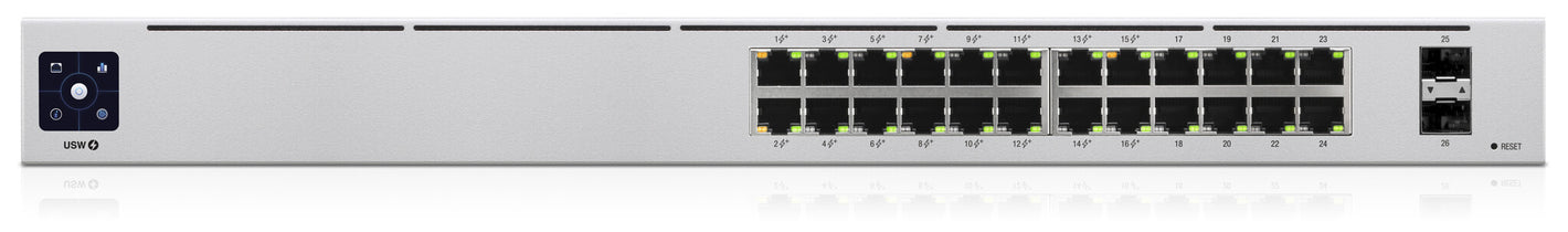 Ubiquiti UniFi 24-Port PoE Géré L2/L3 Gigabit Ethernet (10/100/1000) Connexion Ethernet, supportant l'alimentation via ce port (PoE) 1U Argent