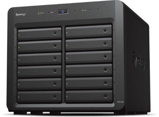 Synology DX1222 Boîtier de disques de stockage Boîtier disque dur/SSD Noir 2.5/3.5"