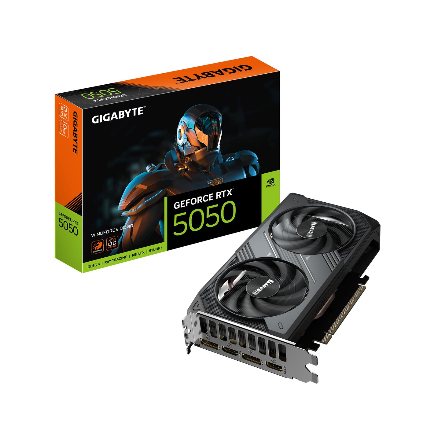 testtestGIGABYTE GeForce RTX 5050 WINDFORCE OC 8G Carte Graphique - 8GB GDDR6, 128bit, PCI-E 5.0, 2587MHz Fréquence du cœur, 2 x DP, 2 x HDMI, NVIDIA DLSS 4, GV-N5050WF2OC-8GD