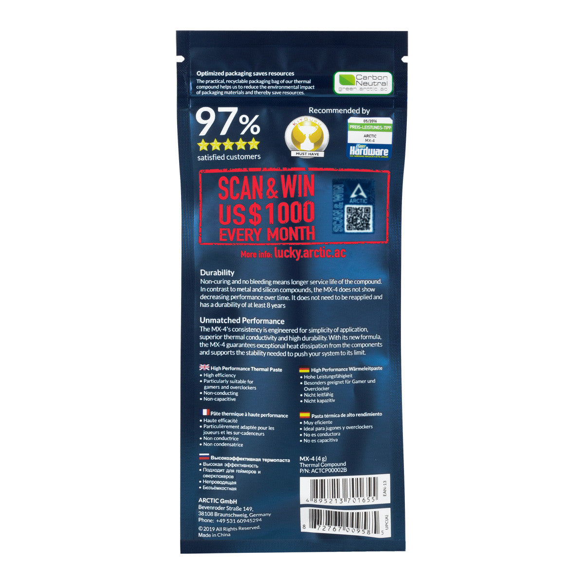 Lüfter CPU Arctic MX-4 Wärmeleitpaste / 4g Retail_70334.jpg