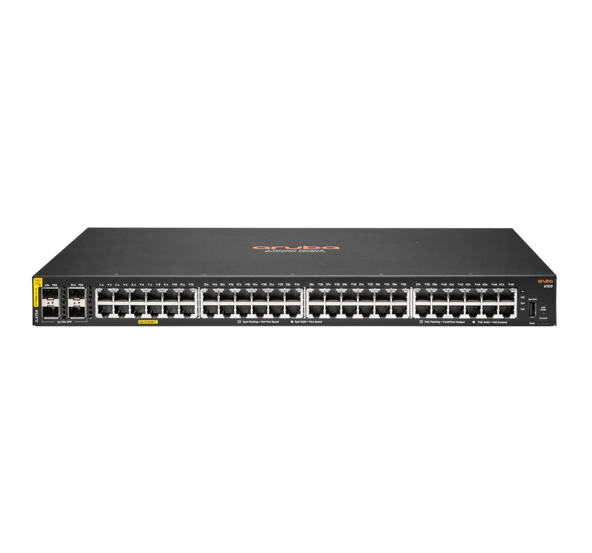 HPE Aruba Switch CX 6100 48G 4SFP+ 48xGBit/4xSFP+ PoE 370W JL675A_53483.jpg