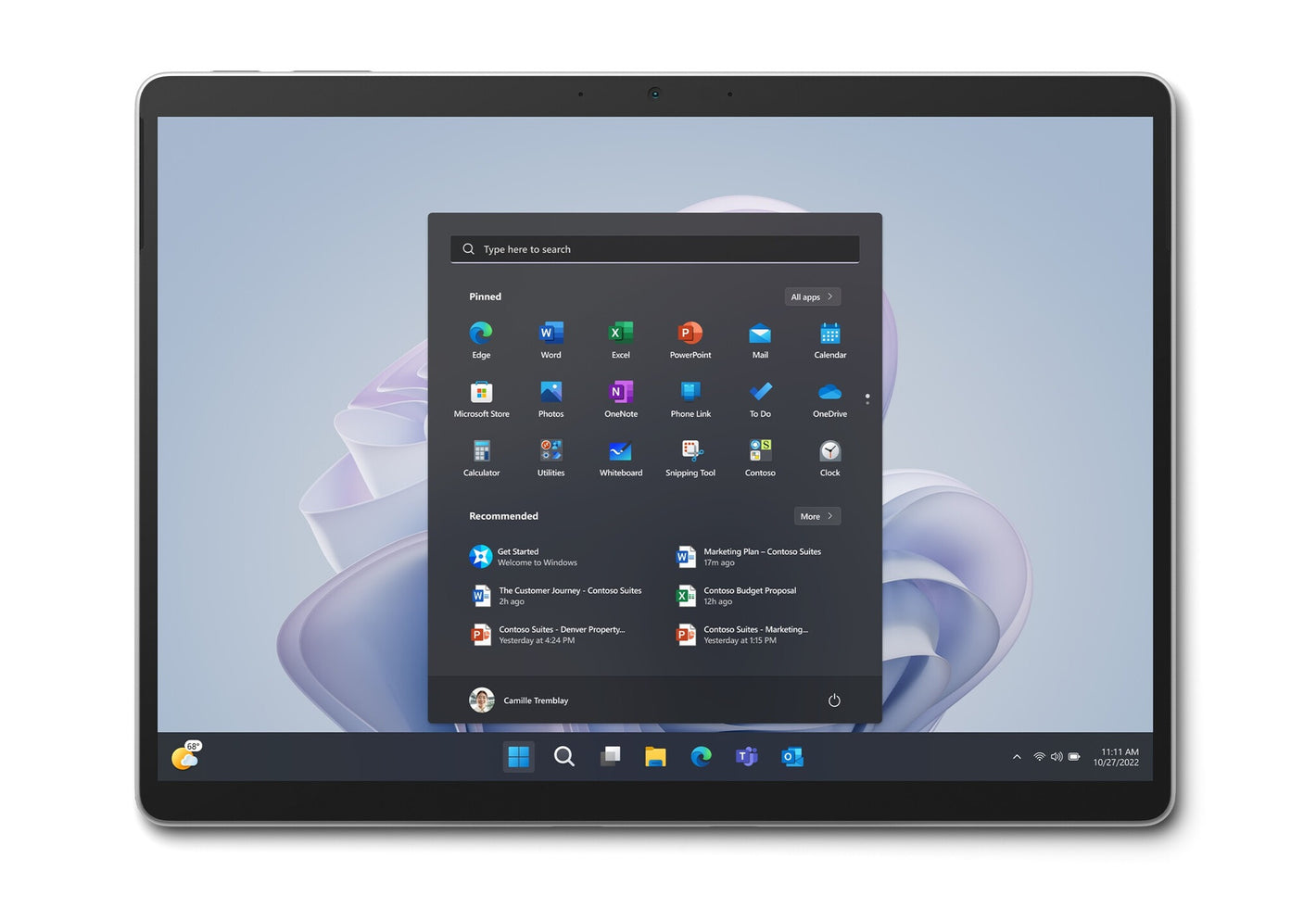 Microsoft Surface Pro 9 Intel® Core™ i5 256 Go 33 cm (13") 16 Go Wi-Fi 6E (802.11ax) Windows 11 Pro Platine