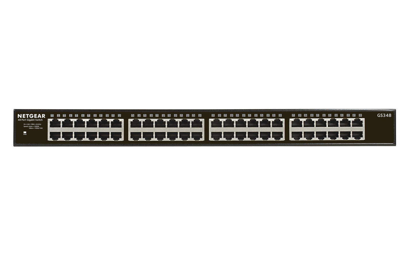 NETGEAR GS348 Non-géré Gigabit Ethernet (10/100/1000) 1U Noir