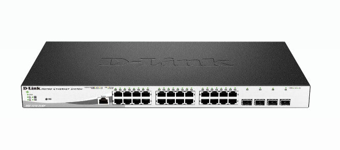 D-Link DGS-1210-28MP/E commutateur réseau Géré L2 Gigabit Ethernet (10/100/1000) Connexion Ethernet, supportant l'alimentation via ce port (PoE) 1U Noir, Gris