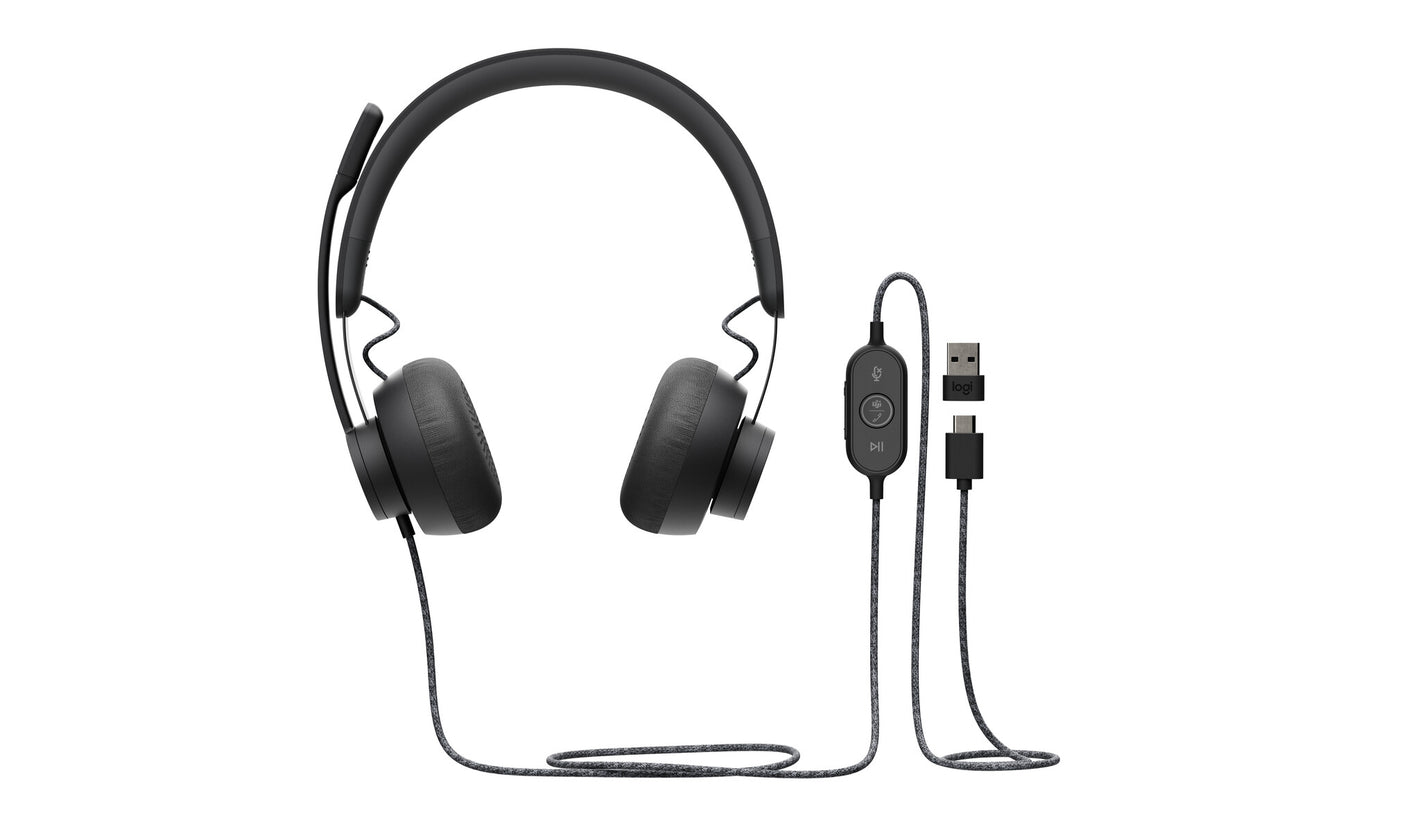 Logitech 981-000870 écouteur/casque Avec fil Arceau Appels/Musique USB Type-C Graphite