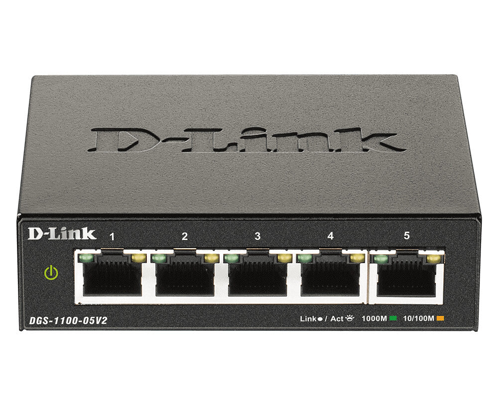 D-Link DGS-1100-05V2/E commutateur réseau Géré L2 Gigabit Ethernet (10/100/1000) Noir