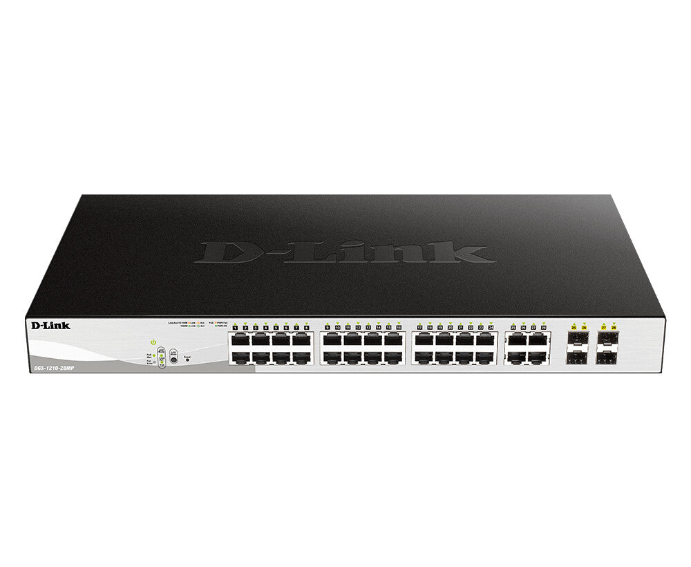 D-Link DGS-1210-28P commutateur réseau Géré L2 Gigabit Ethernet (10/100/1000) Connexion Ethernet, supportant l'alimentation via ce port (PoE) 1U Noir