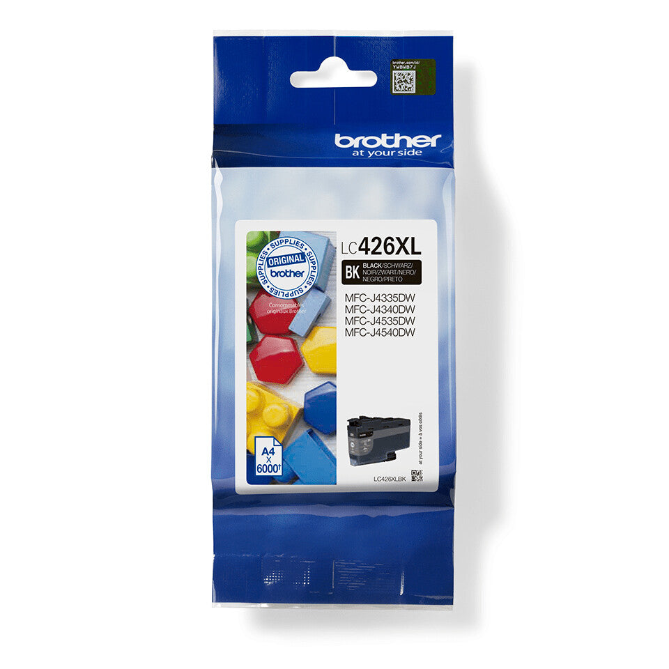 Brother LC426XLBK - Cartouche d'encre XL transparente et durable - Noir