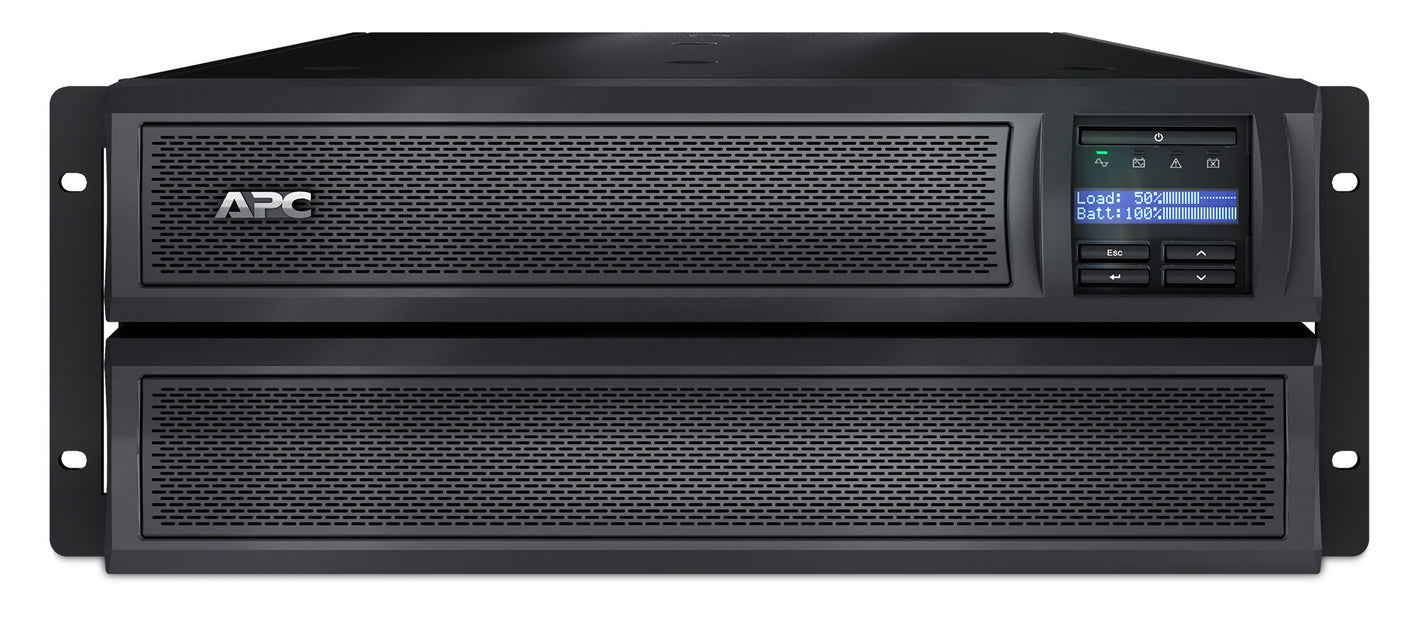 APC Smart-UPS X SMX3000HV - 3000VA, 8x C13 + 2x C19 sortie, USB, runtime extensible, profondeur limitée