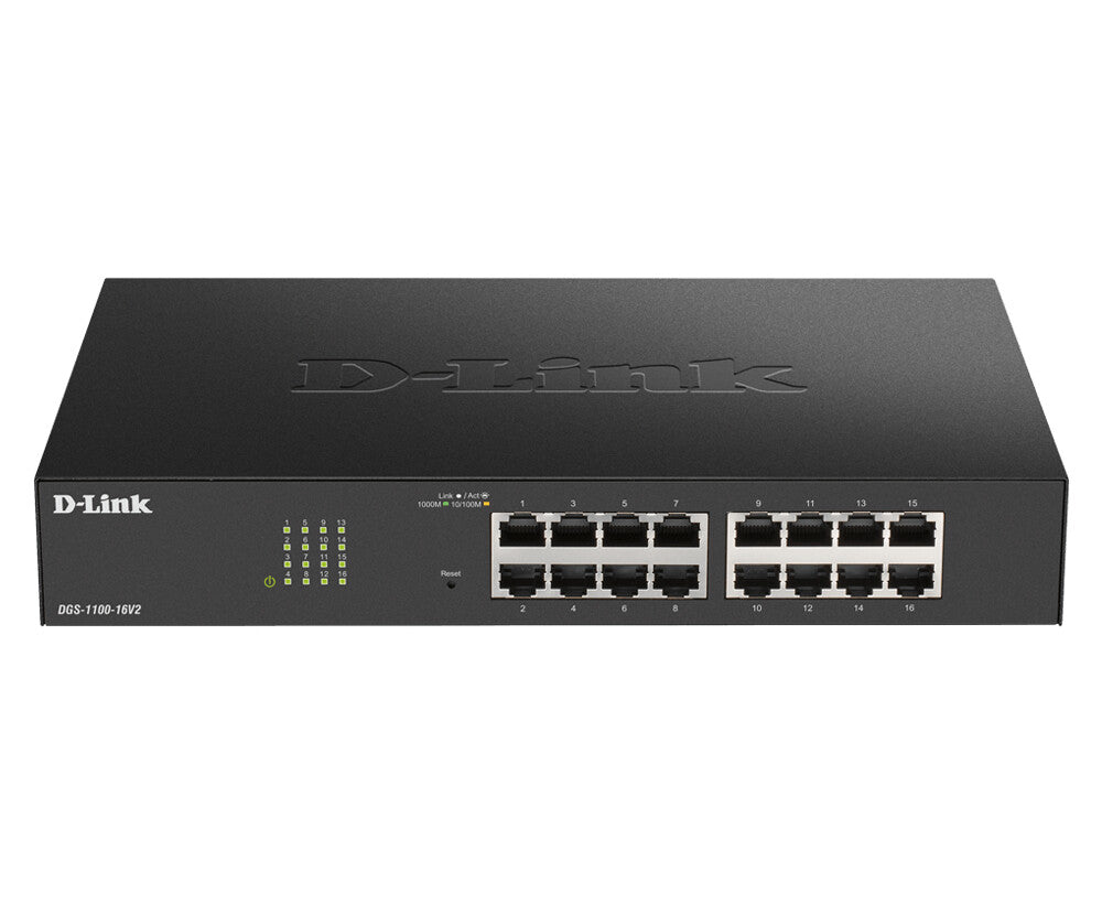 D-Link DGS-1100-16V2 commutateur réseau Géré L2 Gigabit Ethernet (10/100/1000) Noir