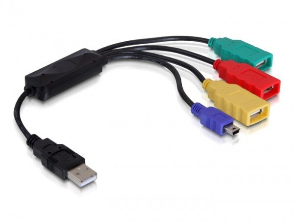 DeLOCK 61724 hub & concentrateur 480 Mbit/s Noir