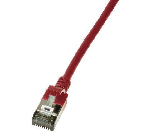 LogiLink Slim U/FTP câble de réseau Rouge 0,3 m Cat6a U/FTP (STP)