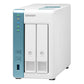 QNAP TS-231K serveur de stockage NAS Tower Annapurna Labs Alpine AL-214 1 Go DDR3 0 To QNAP QTS Turquoise, Blanc