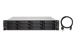 QNAP TL-R1200C-RP Boîtier de disques de stockage Boîtier disque dur/SSD Noir, Gris 2.5/3.5"