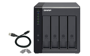 QNAP TR-004 Boîtier de disques de stockage Boîtier disque dur/SSD Noir 2.5/3.5"