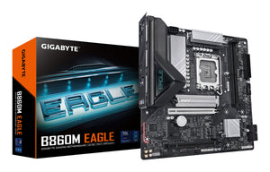 GIGABYTE B860M EAGLE Carte mère - Processeurs Intel Core Ultra, VRM 6+1+2+1 phases, jusqu'à 9066MHz DDR5, 1xPCIe 5.0 + 1xPCIe 4.0 M.2, LAN 2,5 GbE, USB 3.2 Gen 1