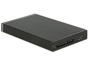 DeLOCK 47226 Boîtier de disques de stockage Boîtier disque dur/SSD Noir 2.5"