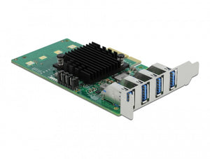 DeLOCK Carte PCI Express x4 vers 4 x externes USB 3.0 Quad Channel - Facteur de forme à profil bas