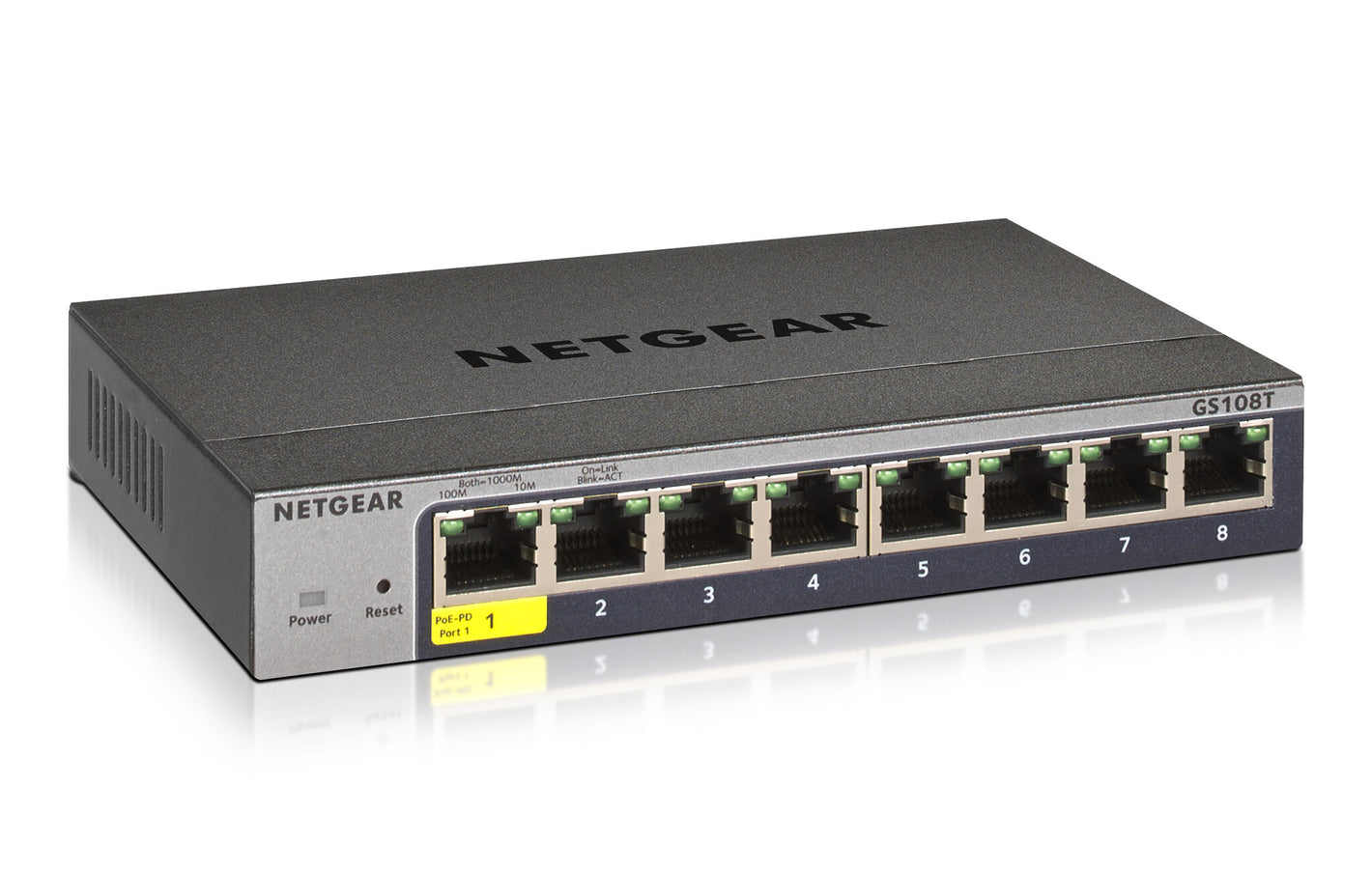NETGEAR GS108Tv3 Géré L2 Gigabit Ethernet (10/100/1000) Gris