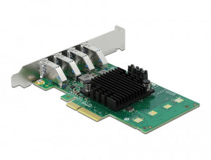 DeLOCK Carte PCI Express x4 vers 4 x externes USB 3.0 Quad Channel - Facteur de forme à profil bas