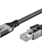 Goobay 70499 changeur de genre de câble USB A RJ-45 Noir, Argent