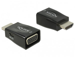 DeLOCK 65902 changeur de genre de câble HDMI A VGA Noir