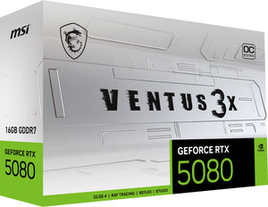 MSI VENTUS GEFORCE RTX 5080 16G 3X OC WHITE carte graphique NVIDIA 16 Go GDDR7