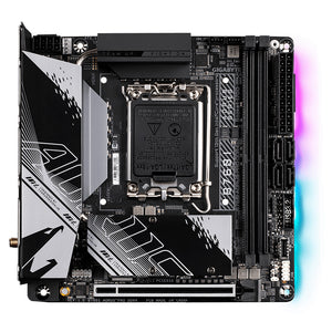 GIGABYTE B760I AORUS PRO DDR4 Carte Mère - Prend en charge les processeurs Intel Core de 14e génération, VRM numérique 8+1+1 phases, jusqu'à 5333MHz DDR4 (OC), 2xPCIe 4.0 M.2, Wi-Fi 6, LAN 2.5GbE, USB 3.2 Gen 2