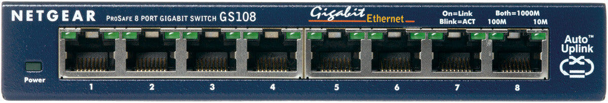 NETGEAR GS108GE commutateur réseau Non-géré Gigabit Ethernet (10/100/1000) Bleu
