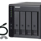 QNAP TR-004 Boîtier de disques de stockage Boîtier disque dur/SSD Noir 2.5/3.5"