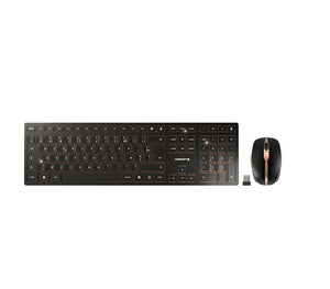 CHERRY DW 9100 SLIM clavier Souris incluse Universel RF sans fil + Bluetooth AZERTY Français Noir