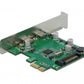 DeLOCK Carte PCI Express x1 vers 2 x externe USB 5 Gbps USB Type-C femelle