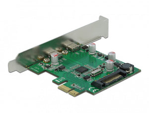 DeLOCK Carte PCI Express x1 vers 2 x externe USB 5 Gbps USB Type-C femelle