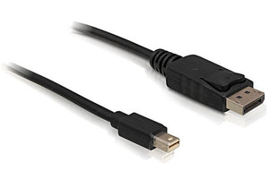 DeLOCK mini DP/DP 1.2 2 m Mini DisplayPort DisplayPort Noir