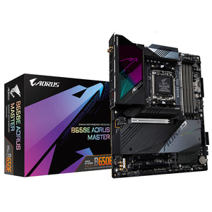 GIGABYTE B650E AORUS MASTER Carte Mère - Compatible avec les processeurs AMD Ryzen 9000, VRM numérique 16+2+2, jusqu'à 8000MHz DDR5 (OC), 4x PCIe 5.0 M2, Wi-Fi 6E, LAN 2.5GbE, USB 3.2 Gen 2x2