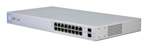 Ubiquiti UniFi US-16-150W commutateur réseau Géré Gigabit Ethernet (10/100/1000) Connexion Ethernet, supportant l'alimentation via ce port (PoE) 1U Blanc