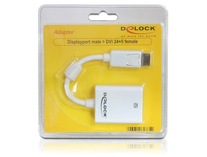 DeLOCK 61765 câble vidéo et adaptateur 0,125 m DisplayPort DVI-I Blanc