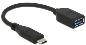 DeLOCK USB 3.1 Gen 2 Type-C/Typ-A câble USB 0,1 m USB C USB A Noir