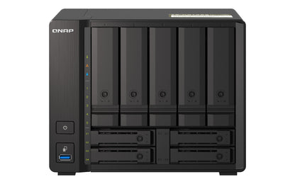 QNAP TS-H973AX NAS Tower Ryzen Embedded V1500B 8 Go DDR4 0 To QuTS hero Noir