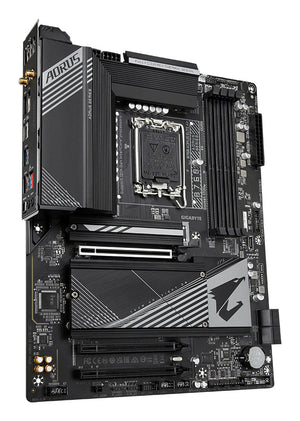 GIGABYTE B760 AORUS ELITE AX Carte Mère - Prend en charge les processeurs Intel Core de 14e génération, VRM 12+1+1 phases, jusqu'à 7800MHz DDR5 (OC), 1xPCIe 4.0 + 2xPCIe 3.0 M.2, Wi-Fi 6E, LAN 2.5GbE, USB 3.2 Gen 2
