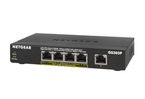 NETGEAR GS305Pv2 Non-géré Gigabit Ethernet (10/100/1000) Connexion Ethernet, supportant l'alimentation via ce port (PoE) Noir