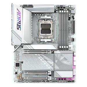 GIGABYTE X870E AORUS ELITE WIFI7 ICE Carte mère - Prend en charge les processeurs AMD Ryzen 9000, VRM numérique 16+2+2 phases, jusqu'à 8200 MHz DDR5 (O.C.), 3x PCIe 5.0 + 1x PCIe 4.0, Wi-Fi 7, LAN 2.5 GbE, USB 4