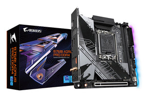 GIGABYTE B760I AORUS PRO DDR4 Carte Mère - Prend en charge les processeurs Intel Core de 14e génération, VRM numérique 8+1+1 phases, jusqu'à 5333MHz DDR4 (OC), 2xPCIe 4.0 M.2, Wi-Fi 6, LAN 2.5GbE, USB 3.2 Gen 2