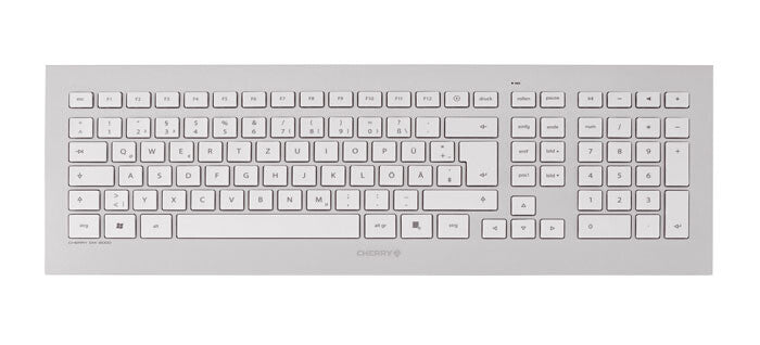 CHERRY DW 8000 clavier Souris incluse Bureau RF sans fil Suisse Argent, Blanc