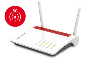 Box FRITZ! 6850 5G routeur sans fil Gigabit Ethernet Bi-bande (2,4 GHz / 5 GHz) Noir, Rouge, Blanc