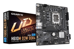 GIGABYTE H610M D3W DDR4 Carte mère - Compatible avec les processeurs Intel Core de 14e génération, VRM 5+1+1 phases, jusqu'à 3200 MHz DDR4, 1xPCIe 3.0 M.2, LAN 1 GbE, USB 3.2 Gen 1