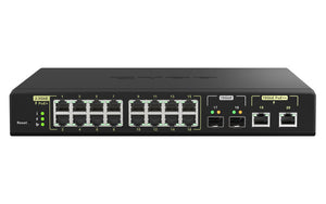 QNAP QSW-M2116P-2T2S commutateur réseau Géré L2 2.5G Ethernet Connexion Ethernet, supportant l'alimentation via ce port (PoE) Noir