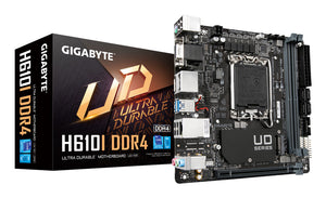GIGABYTE H610I DDR4 Carte mère - Compatible avec processeurs Intel Core 14th CPUs, 4+1+1 Hybrid Digital VRM, up to 3200MHz DDR4, 1xPCIe 3.0 M.2, GbE LAN, USB 3.2 Gen 1
